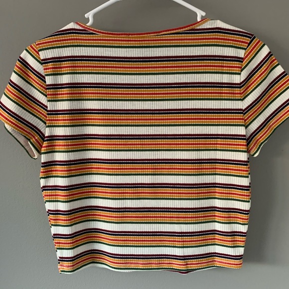Multi Striped “V”Crop Top - Picture 5 of 5